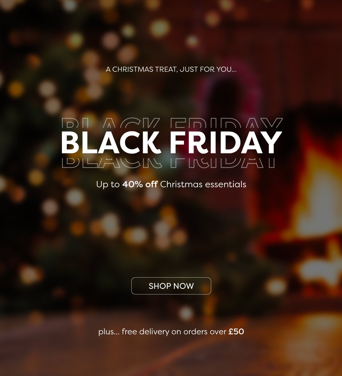 A banner showing a Black Friday off of Up to 40% off