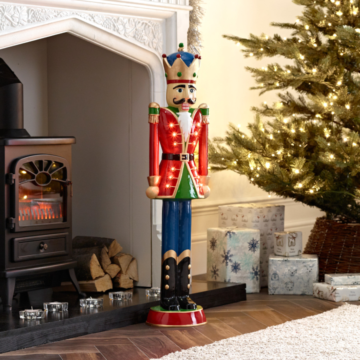 Norbert Christmas Nutcracker Figure in Pillar Box Red