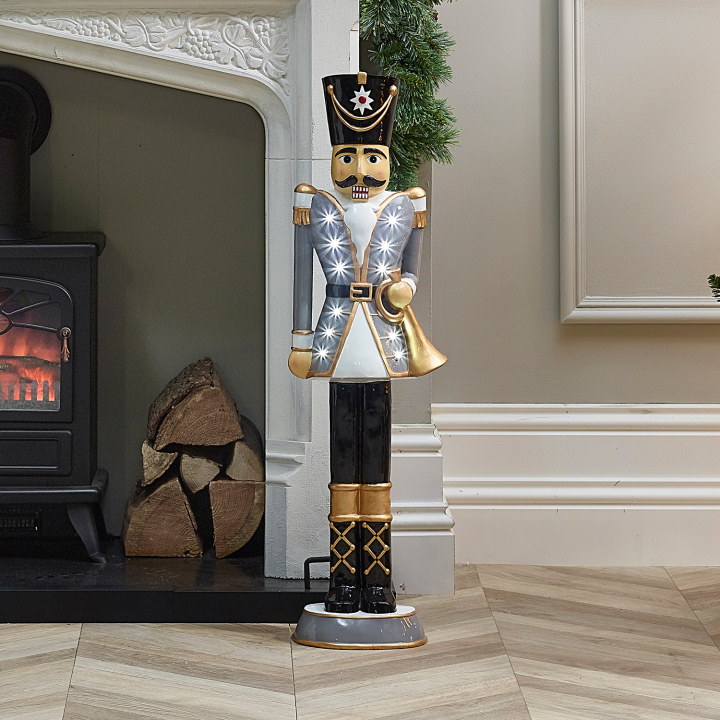 Norbert Christmas Nutcracker Figure in Winter Grey