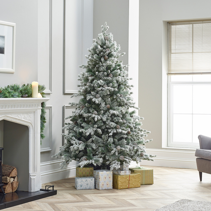 Grand Fir Green Snowy Christmas Tree