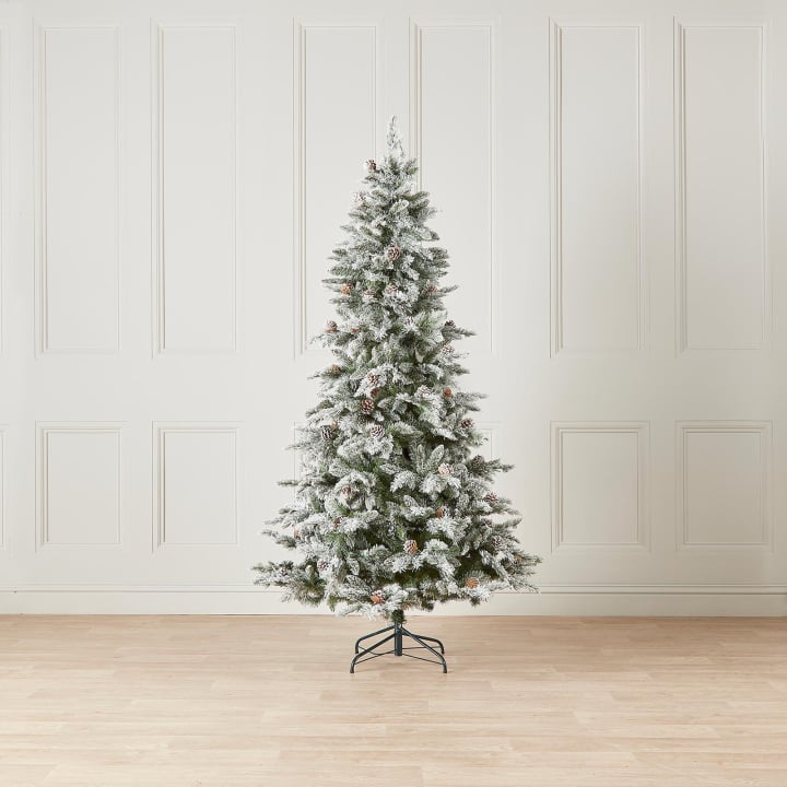 Slim Grand Fir Green Snowy Christmas Tree