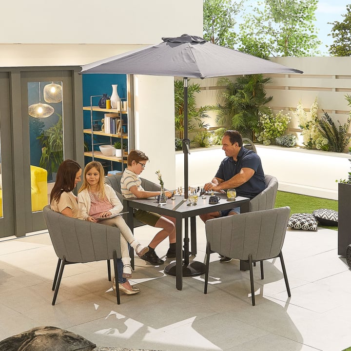 Edge 4 Seat All Weather Fabric Aluminium Dining Set