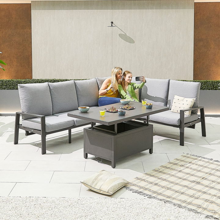 Enna L-Shaped Corner Aluminium Lounge Dining Set