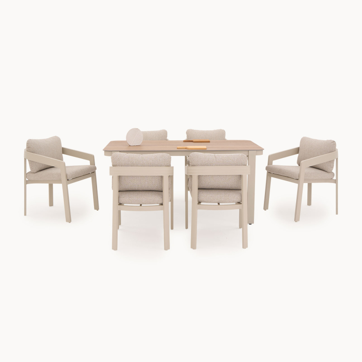 Millie 6 Seat Rectangular Aluminium Dining Set