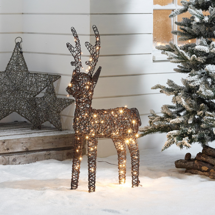 100cm Rattan Christmas Reindeer Figure