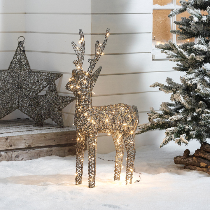 100cm Rattan Christmas Reindeer Figure