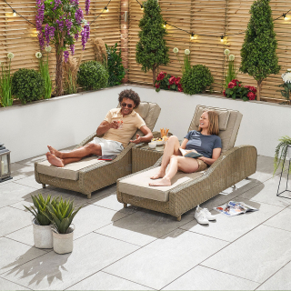 Madison Rattan Sun Lounger Set