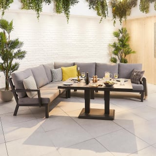 Vogue L-Shaped Corner Aluminium Lounge Dining Set