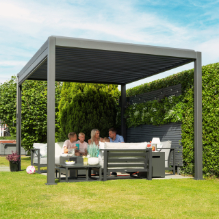 Titan Aluminium Metal Pergola in Graphite Grey