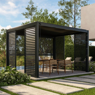 Mirador Aluminium Metal Pergola in Graphite Grey