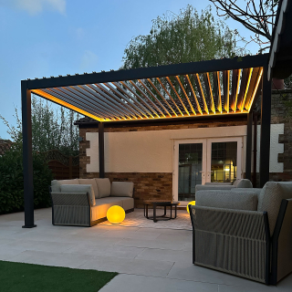 Titan Plus Aluminium Metal Pergola in Graphite Grey