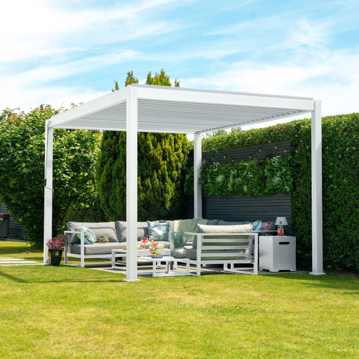 Legacy Aluminium Metal Pergola in Chalk White