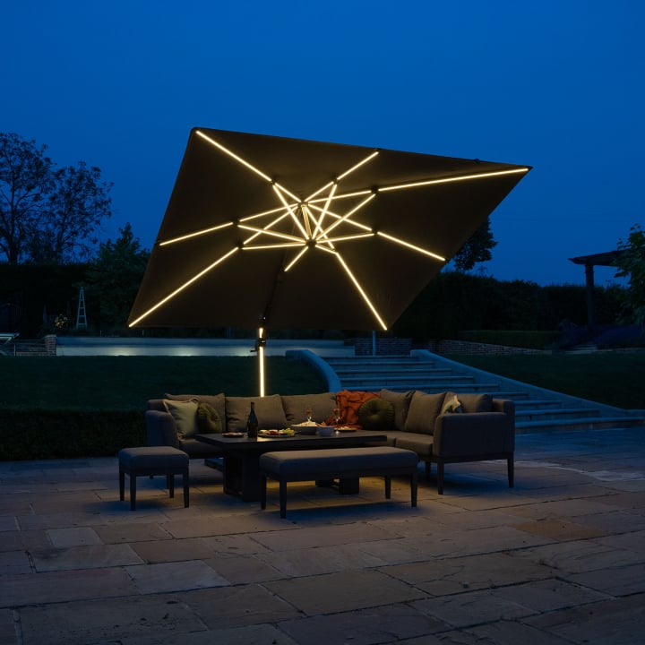 Astra LED Aluminium Cantilever Parasol