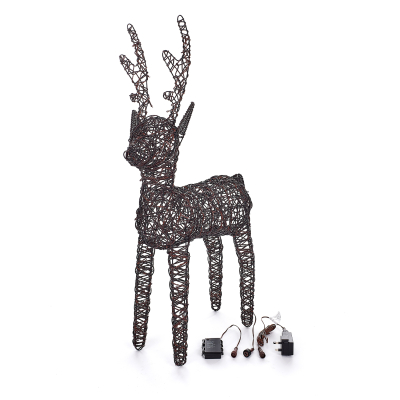 Medium Rattan LED Ralph & Deer Friends in Brown