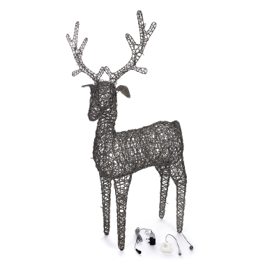 Large Rattan LED Ralph & Deer Friends in Grey