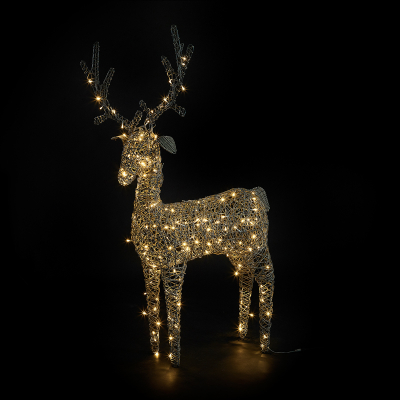 Large Rattan LED Ralph & Deer Friends in Grey