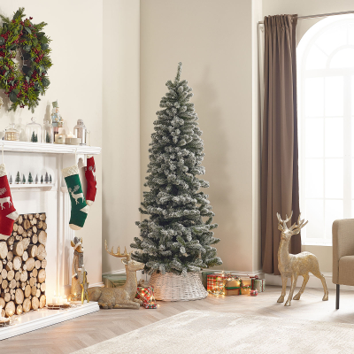 60cm Round Wicker Tree Skirt in White