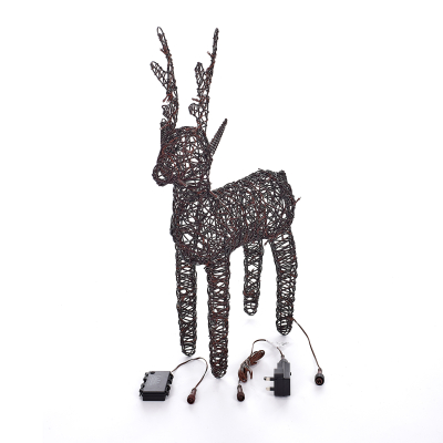 Small Rattan LED Ralph & Deer Friends in Brown