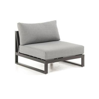 Alessandria Aluminium Lounging Middle Piece - Set of 2 in Graphite Grey