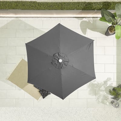 Antigua 2.4m Round Aluminium Traditional Parasol - Grey Canopy and White Frame