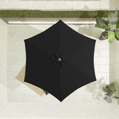 Antigua 2.7m Round Aluminium Traditional Parasol - Black Canopy and Grey Frame