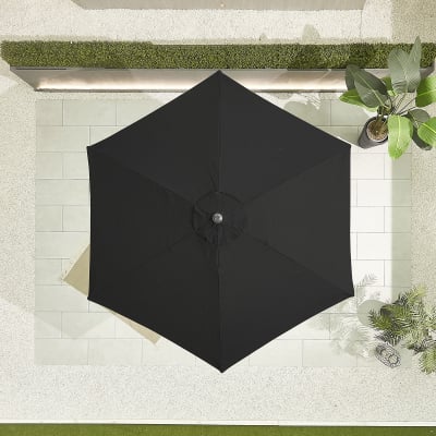 Antigua 3.0m Round Aluminium Traditional Parasol - Black Canopy and Grey Frame