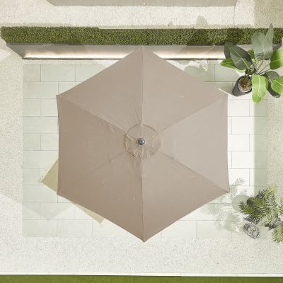 Antigua 3.0m Round Aluminium Traditional Parasol - Taupe Canopy and Grey Frame