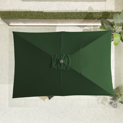 Antigua 3.0m x 2.0m Rectangular Aluminium Traditional Parasol - Green Canopy and Grey Frame