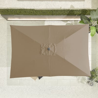 Antigua 3.0m x 2.0m Rectangular Aluminium Traditional Parasol - Taupe Canopy and Grey Frame