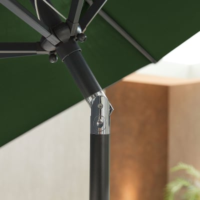 Antigua 3.0m x 2.0m Rectangular Aluminium Traditional Parasol - Green Canopy and Grey Frame