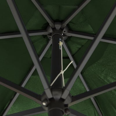 Antigua 2.7m Round Aluminium Traditional Parasol - Green Canopy and Grey Frame