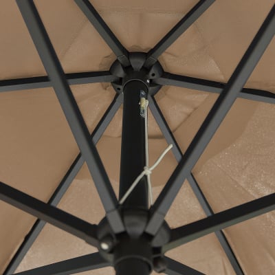 Antigua 3.0m Round Aluminium Traditional Parasol - Taupe Canopy and Grey Frame