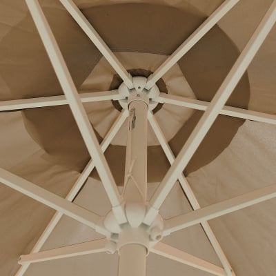 Antigua 3.0m Round Aluminium Traditional Parasol - Taupe Canopy and White Frame