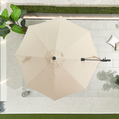 Apollo 3.0m Round Aluminium Cantilever Parasol - Beige Canopy and Grey Frame