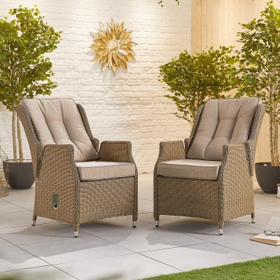 Carolina Rattan Dining Chair - Set of 2 in Willow