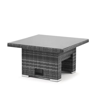 Chelsea Rattan Square Rising Table in Grey Rattan