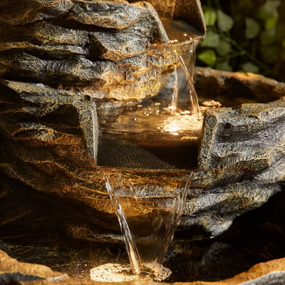 Chess Water Feature with Lights