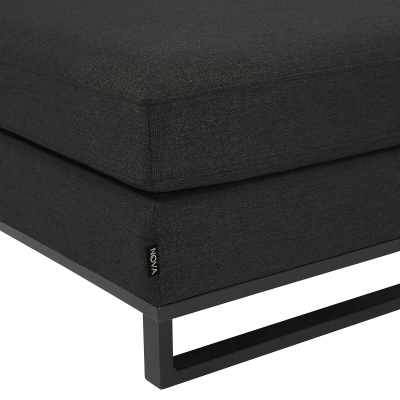 Eden All Weather Fabric Aluminium Lounging Footstool in Charcoal Grey