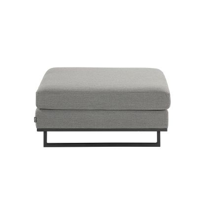 Eden All Weather Fabric Aluminium Lounging Footstool in Ash Grey