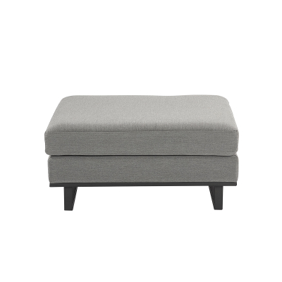 Eden All Weather Fabric Aluminium Lounging Footstool in Ash Grey