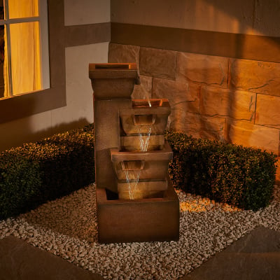 Edstone Water Feature with Lights