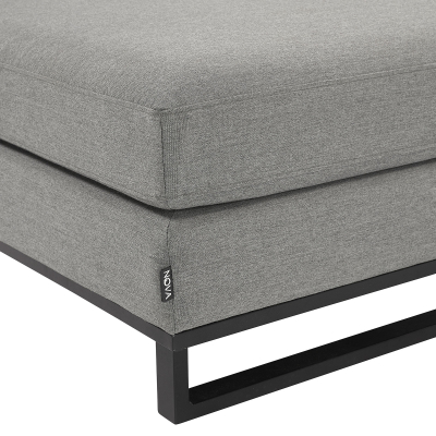 Eden All Weather Fabric Aluminium Lounging Footstool in Ash Grey