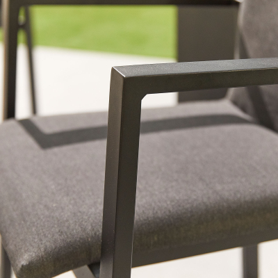 Hugo All Weather Fabric Dining Chair - Set of 6 in Charcoal Grey