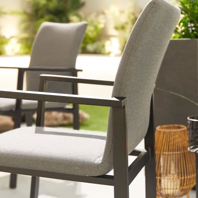 Hugo All Weather Fabric Dining Chair - Set of 4 in Ash Grey