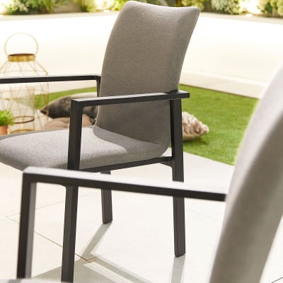 Hugo All Weather Fabric Dining Chair - Set of 4 in Ash Grey