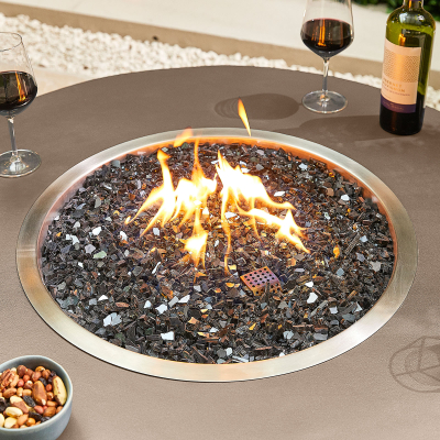 Jupiter Round Aluminium Gas Fire Pit Table in Coffee