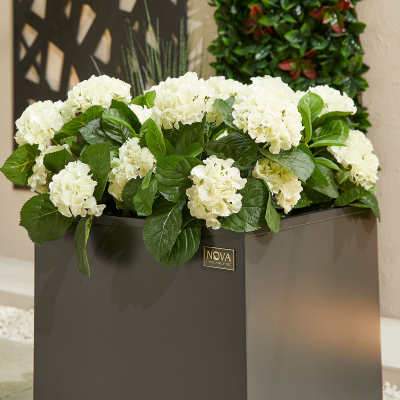 Large Square Aluminium Planter in Graphite Grey - Single Piece