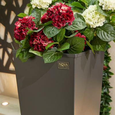 Large Tall Aluminium Planter in Graphite Grey - Single Piece