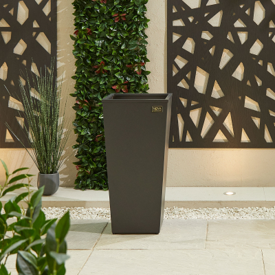 Large Tall Aluminium Planter in Graphite Grey - Single Piece