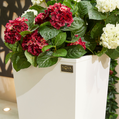 Large Tall Aluminium Planter in Chalk White - Single Piece